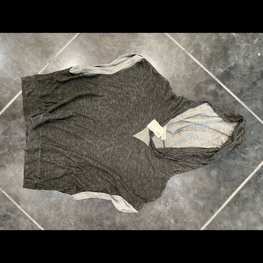 Womens charcoal top with hood